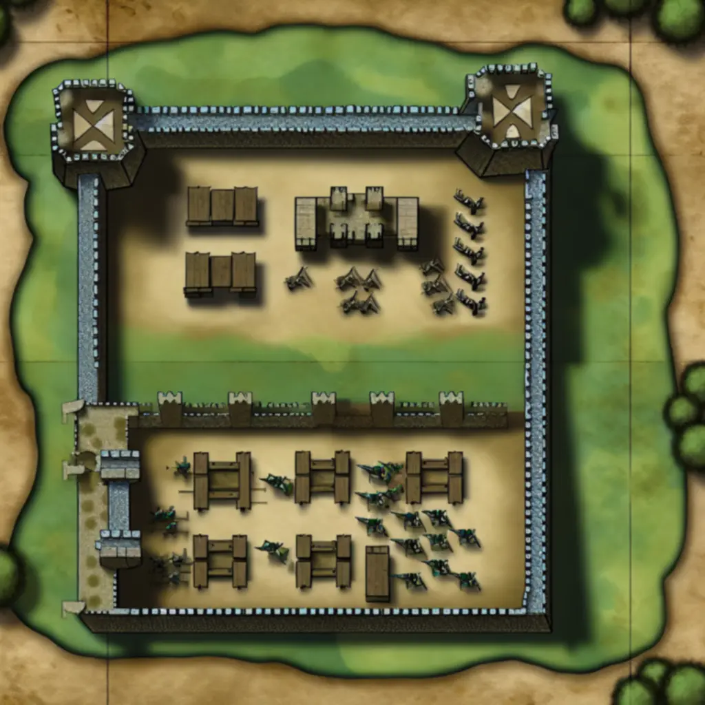 Schemat warstwowej obrony zamku podczas oblężenia