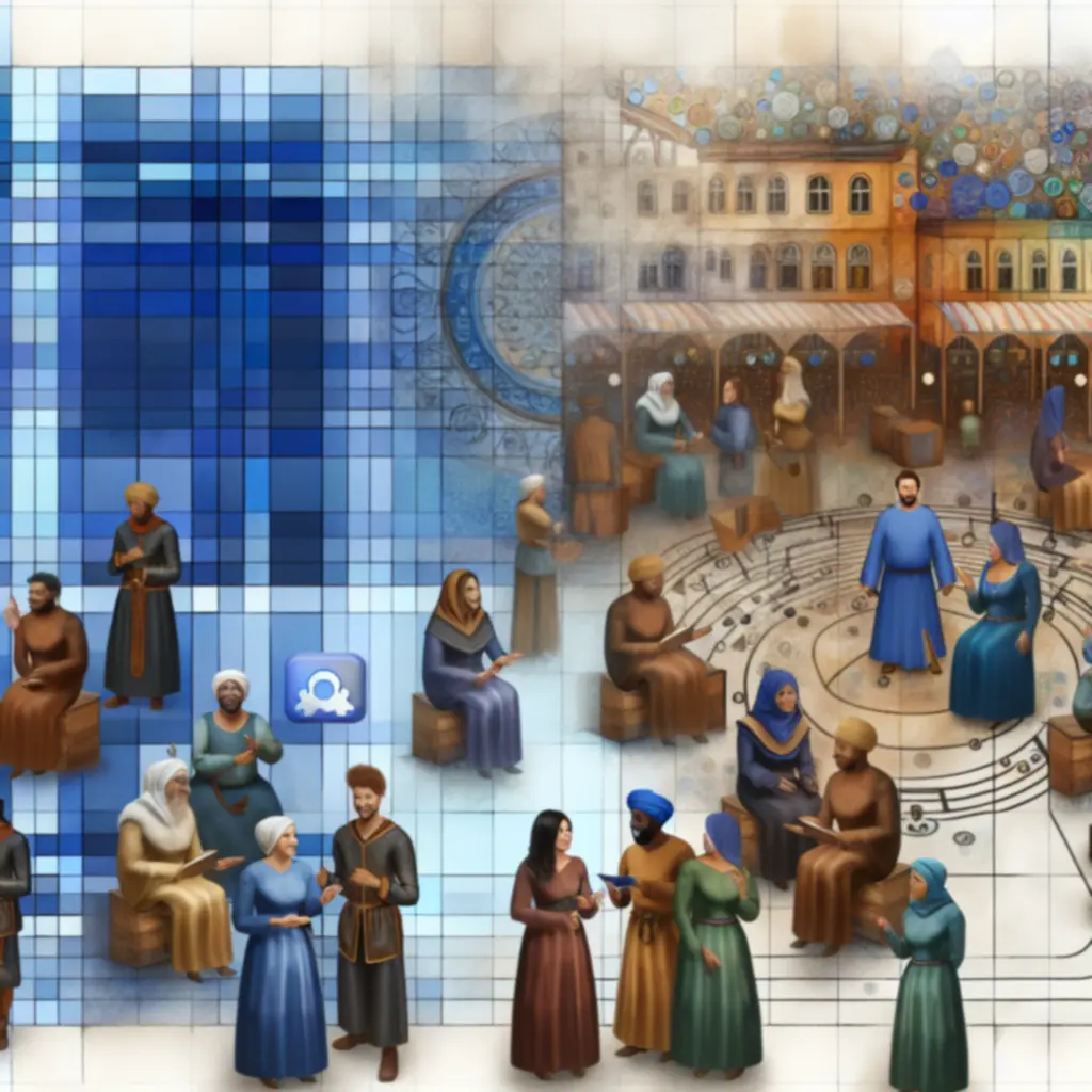 Rycerze planujący strategie przy stole na forum społeczności