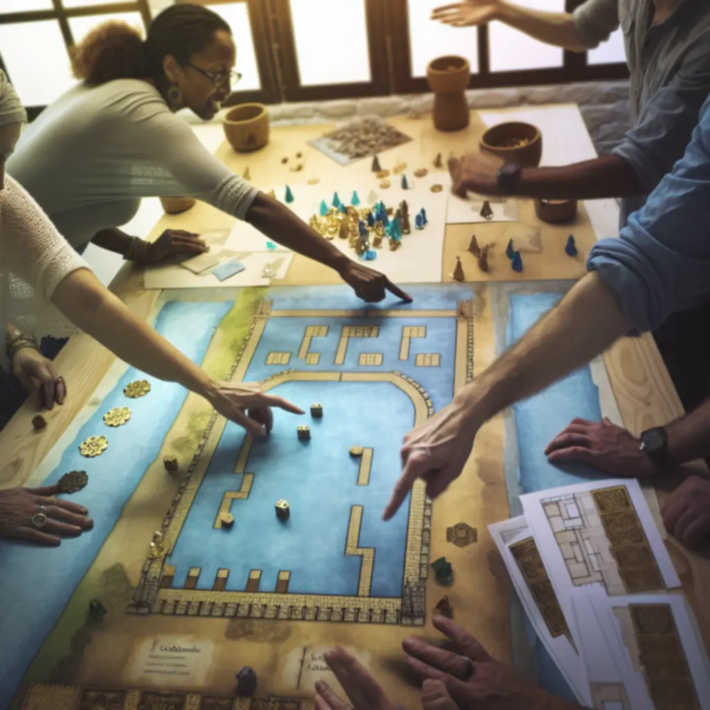 Warsztat społeczności: uczestnicy planują układ murów na planszy